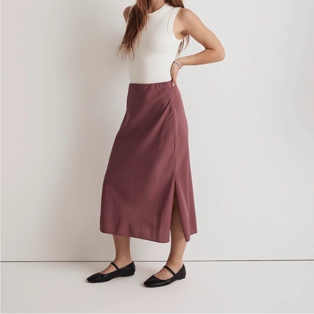 Madewell Layton Midi Slip Skirt Size 12